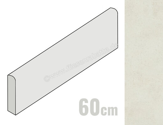  Marca Corona Stonecloud White 7.2x60 cm Sockel Matt Eben Naturale F811 | 669691