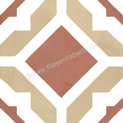  Marca Corona Terra.Art Tramonto Crema 20x20 cm Bodenfliese / Wandfliese Decor Geometrico Matt Eben Naturale I396 | 670393