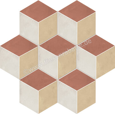  Marca Corona Terra.Art Tramonto Crema 21.6x25 cm Bodenfliese / Wandfliese Decor Rombo Matt Eben Naturale I426 | 670504