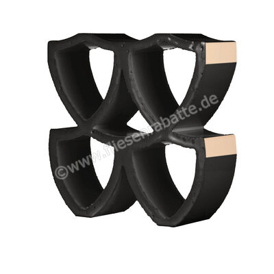  Marca Corona Arialuce Nero 20x20 cm Dekor 3D Curve Glänzend Strukturiert Glassa K453 | 670714