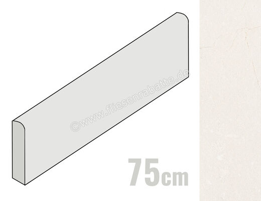  Marazzi Mystone Pietra Di Sicilia Bianco 7x75 cm Sockel Matt Eben Naturale MQPQ | 672322