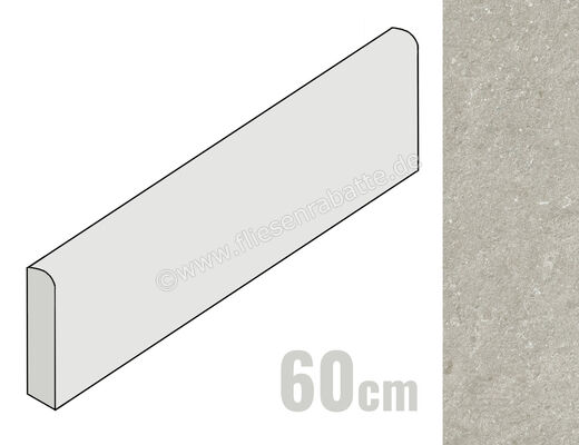  Marca Corona Lithora Grey 7.2x60 cm Sockel Matt Strukturiert Naturale J980 | 672799