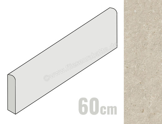  Marca Corona Lithora Greige 7.2x60 cm Sockel Matt Strukturiert Naturale J979 | 672802