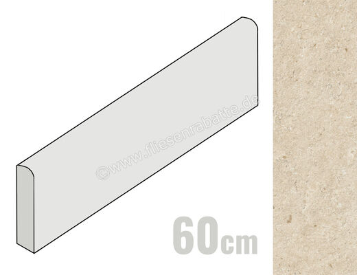  Marca Corona Lithora Beige 7.2x60 cm Sockel Matt Strukturiert Naturale J978 | 672805
