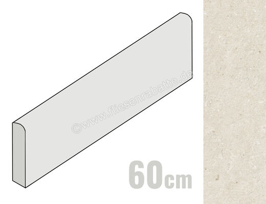  Marca Corona Lithora White 7.2x60 cm Sockel Matt Strukturiert Naturale J977 | 672808