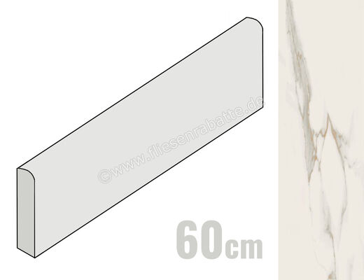  Marca Corona Scultorea Foyer Calacatta Gold 7.2x60 cm Sockel Glänzend Eben Reflex E425 | 673252