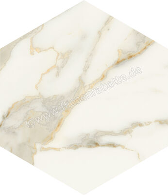  Marca Corona Scultorea Calacatta Oro Fino 21.6x25 cm Bodenfliese / Wandfliese Esagona Matt Eben Naturale J468 | 673510