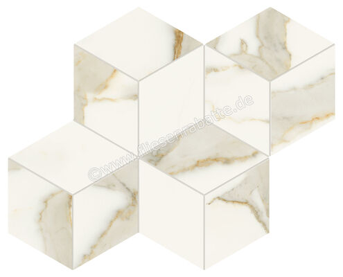  Marca Corona Scultorea Calacatta Oro Fino 33.2x36 cm Mosaik Tessere Esa Glänzend Eben Velvet J568 | 674110