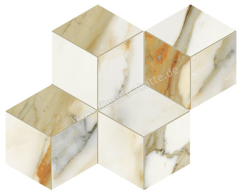  Marca Corona Scultorea Calacatta Vena Antica 33.2x36 cm Mosaik Tessere Esa Glänzend Eben Velvet J569 | 674113