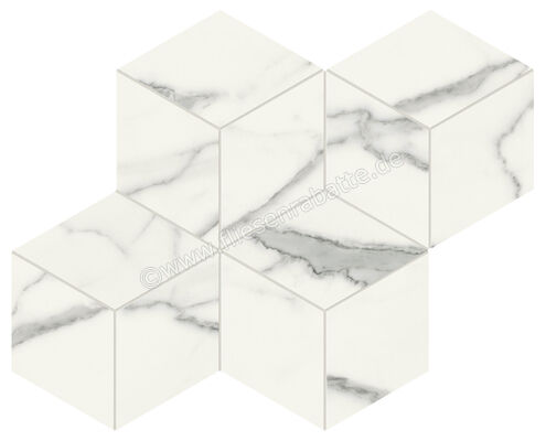  Marca Corona Scultorea Statuario Vena Argento 33.2x36 cm Mosaik Tessere Esa Glänzend Eben Velvet J570 | 674116