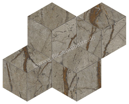  Marca Corona Scultorea River Grey 33.2x36 cm Mosaik Tessere Esa Glänzend Eben Velvet J572 | 674122