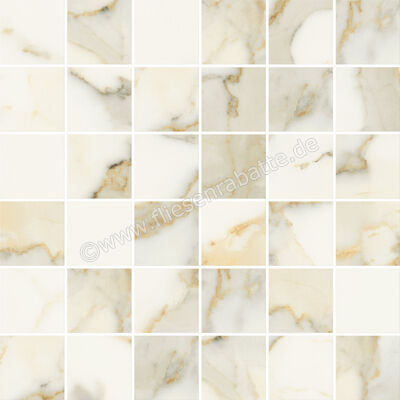  Marca Corona Scultorea Calacatta Oro Fino 30x30 cm Mosaik Tessere Matt Eben Naturale J574 | 674128