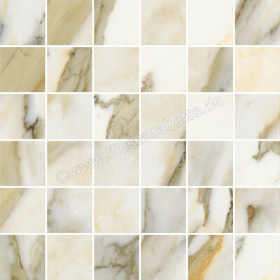  Marca Corona Scultorea Calacatta Vena Antica 30x30 cm Mosaik Tessere Matt Eben Naturale J575 | 674131
