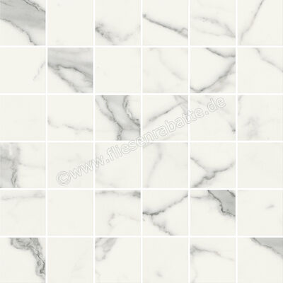  Marca Corona Scultorea Statuario Vena Argento 30x30 cm Mosaik Tessere Matt Eben Naturale J576 | 674134