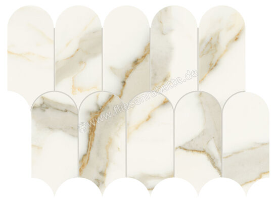  Marca Corona Scultorea Calacatta Oro Fino 30.3x41.2 cm Mosaik Tessere Arco Glänzend Eben Reflex J584 | 674146