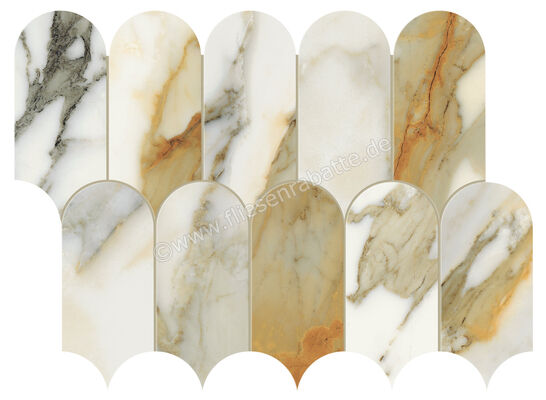  Marca Corona Scultorea Calacatta Vena Antica 30.3x41.2 cm Mosaik Tessere Arco Glänzend Eben Reflex J585 | 674149