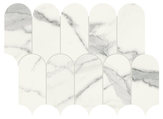  Marca Corona Scultorea Statuario Vena Argento 30.3x41.2 cm Mosaik Tessere Arco Glänzend Eben Reflex J586 | 674152