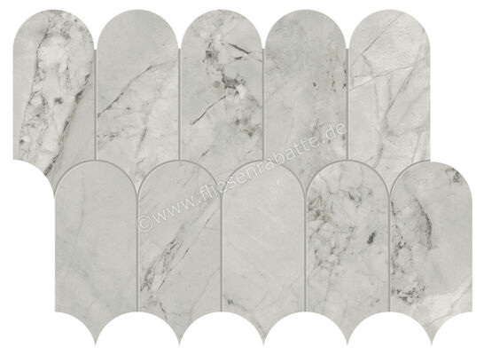  Marca Corona Scultorea Foam Grey 30.3x41.2 cm Mosaik Tessere Arco Glänzend Eben Reflex J587 | 674155