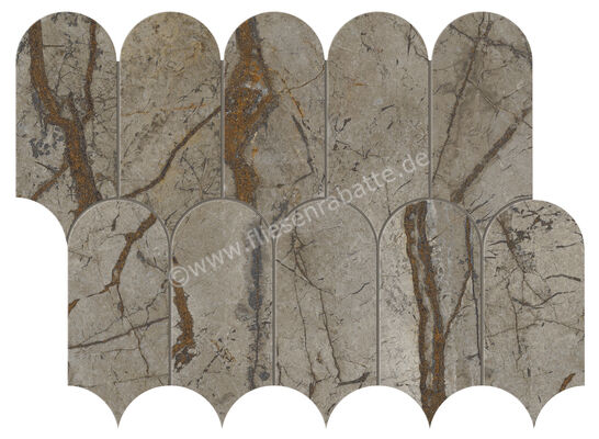  Marca Corona Scultorea River Grey 30.3x41.2 cm Mosaik Tessere Arco Glänzend Eben Reflex J588 | 674158