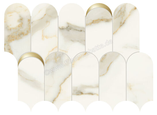  Marca Corona Scultorea Calacatta Oro Fino 30.3x41.2 cm Mosaik Tessere Arco Glänzend Eben Reflex J590 | 674164