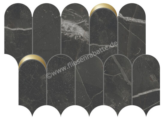  Marca Corona Scultorea Dark Diamond 30.3x41.2 cm Mosaik Tessere Arco Glänzend Eben Reflex J591 | 674167