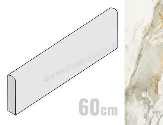  Marca Corona Scultorea Calacatta Vena Antica 7.2x60 cm Sockel Matt Eben Naturale J497 | 674863