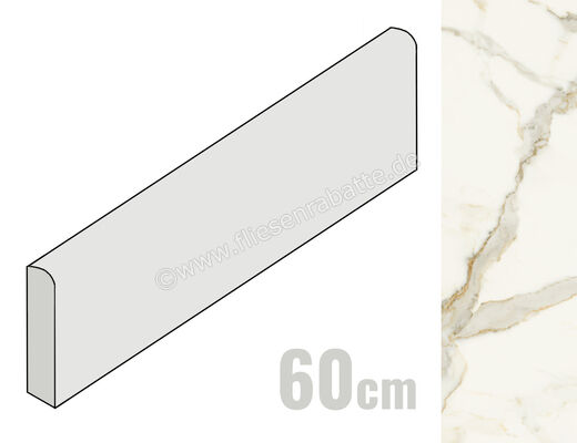  Marca Corona Scultorea Calacatta Oro Fino 7.2x60 cm Sockel Glänzend Eben Reflex J502 | 674878