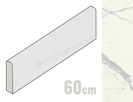  Marca Corona Scultorea Statuario Vena Argento 7.2x60 cm Sockel Glänzend Eben Reflex J504 | 674884
