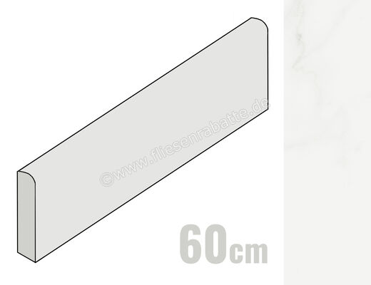  Marca Corona Scultorea Delicata Calacatta Velato 7.2x60 cm Sockel Matt Eben Naturale K298 | 675511