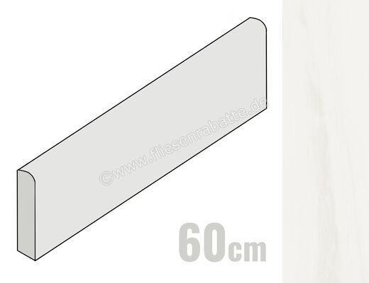  Marca Corona Scultorea Delicata Bianco Striato 7.2x60 cm Sockel Glänzend Eben Reflex K419 | 675526