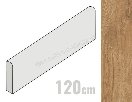  Emilceramica Playwood Intense Oak 4.6x120 cm Sockel Matt Eben Naturale END8 | 676912