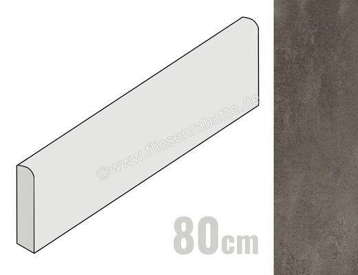  Emilceramica Forme Antracite 7x80 cm Sockel Matt Strukturiert Silktech EMS8 | 676918