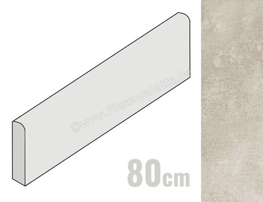  Emilceramica Forme Cenere 7x80 cm Sockel Matt Strukturiert Silktech EMS6 | 676924