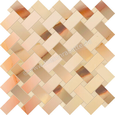  Emilceramica Tele Di Marmo Pure Onyx Onyx Miele 30x30 cm Mosaik Intrecci Glänzend Eben Full Lappato EMQX | 677128