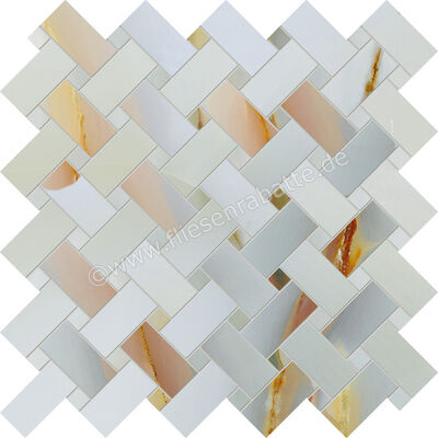  Emilceramica Tele Di Marmo Pure Onyx Onyx Turchese 30x30 cm Mosaik Intrecci Glänzend Eben Full Lappato EMQZ | 677134