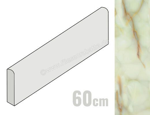 Emilceramica Tele Di Marmo Pure Onyx Onyx Giada 7x60 cm Sockel Glänzend Eben Full Lappato EMQL | 677143