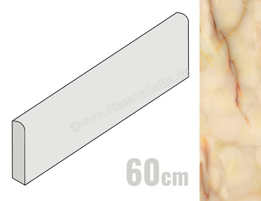  Emilceramica Tele Di Marmo Pure Onyx Onyx Miele 7x60 cm Sockel Matt Eben Silktech EMQE | 677161