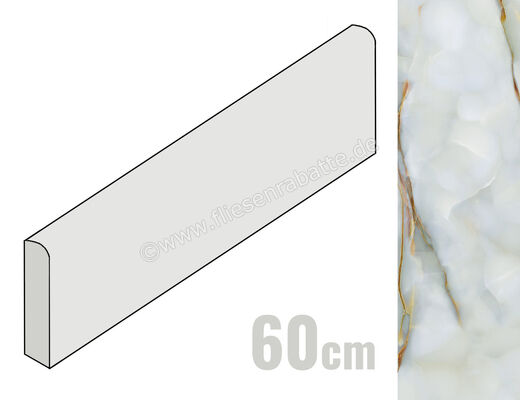  Emilceramica Tele Di Marmo Pure Onyx Onyx Turchese 7x60 cm Sockel Matt Eben Silktech EMQD | 677164