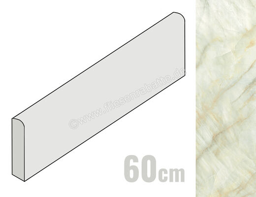  Emilceramica Tele Di Marmo Crystal Extra Light Green 7x60 cm Sockel Glänzend Eben Full Lappato ENV1 | 677263