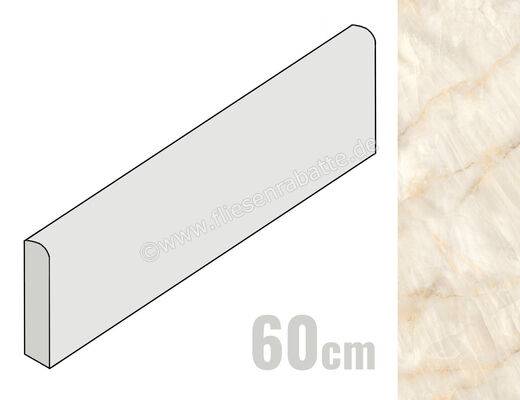  Emilceramica Tele Di Marmo Crystal Extra Ivory 7x60 cm Sockel Glänzend Eben Full Lappato ENV2 | 677266