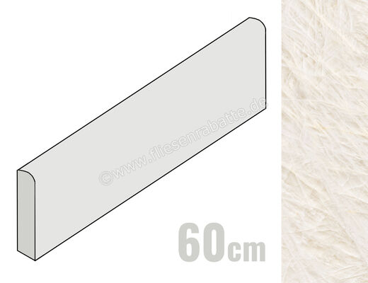  Emilceramica Tele Di Marmo Crystal Vitrum White 7x60 cm Sockel Glänzend Eben Full Lappato ENV5 | 677275