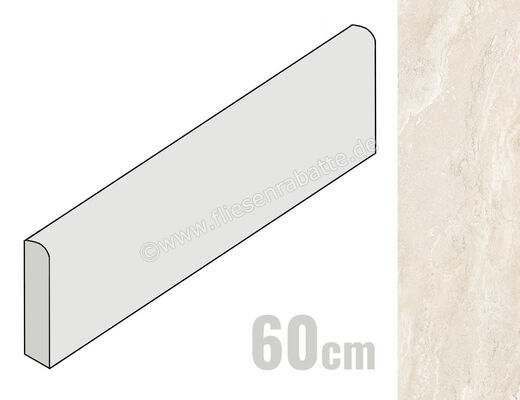 Emilceramica Dual Travertine White Poro Chiuso 7x60 cm Sockel Matt Eben Silktech ENTM | 677422