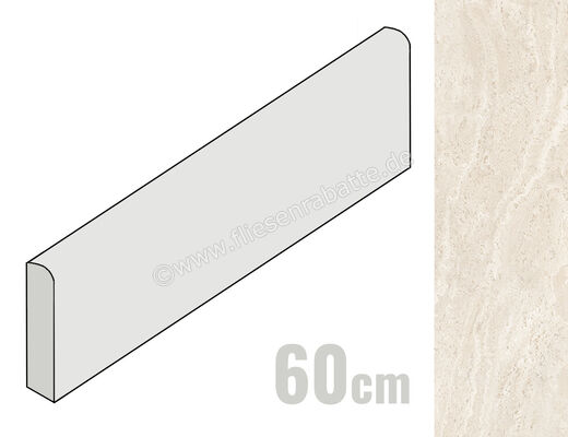  Emilceramica Dual Travertine White Poro Aperto 7x60 cm Sockel Matt Eben Silktech ENTN | 677425