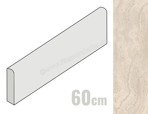  Emilceramica Dual Travertine Beige Poro Aperto 7x60 cm Sockel Matt Eben Silktech ENTP | 677428