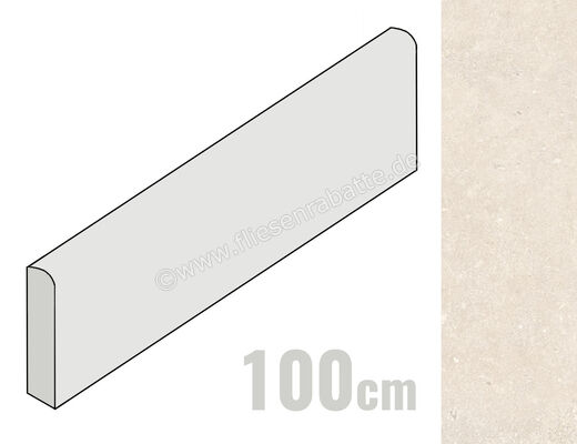  Emilceramica Ever-Stone Ivory 7x100 cm Sockel Matt Eben Naturale END1 | 678010