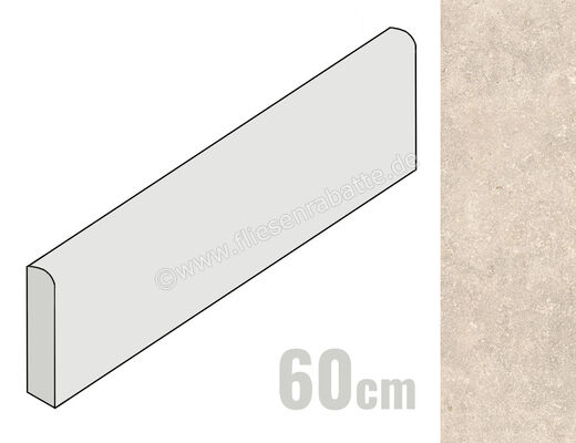  Emilceramica Ever-Stone Sand 7x60 cm Sockel Matt Eben Naturale ENCY | 678019