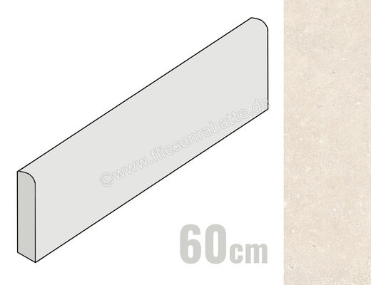  Emilceramica Ever-Stone Ivory 7x60 cm Sockel Matt Eben Naturale ENCX | 678022