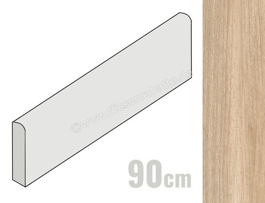 Emilceramica Sleekwood Beige 7x90 cm Sockel Matt Strukturiert Naturale EF1S | 678052