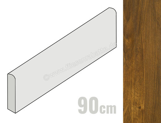  Emilceramica Sleekwood Mohogany 7x90 cm Sockel Matt Strukturiert Naturale EF1T | 678055