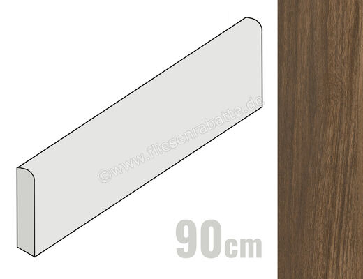  Emilceramica Sleekwood Nut 7x90 cm Sockel Matt Strukturiert Naturale EF1U | 678058
